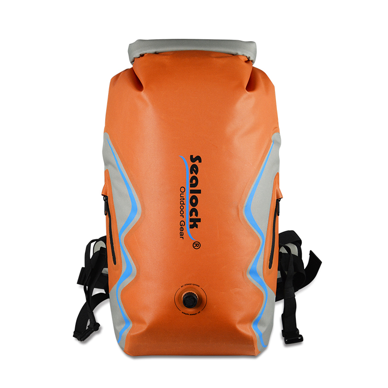 color and OEM logo options on waterproof dry backpack