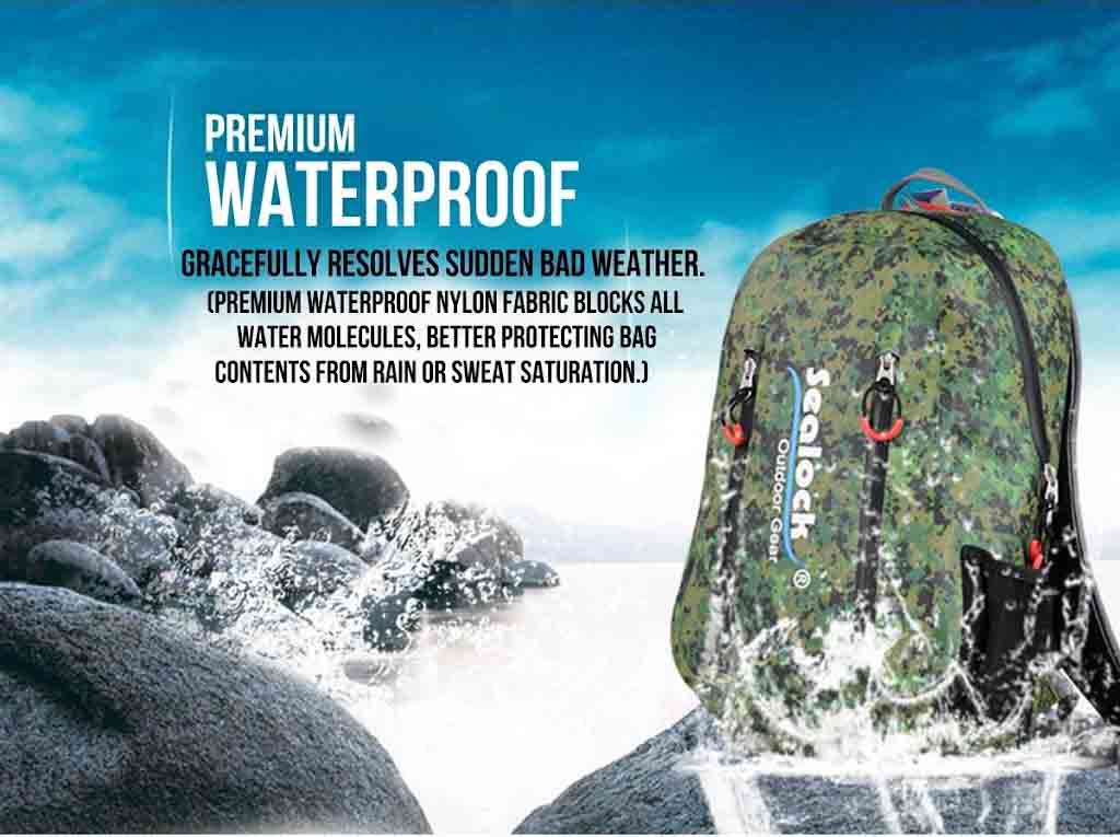 Rugged 15L Waterproof Daypack with Ventilated Back
