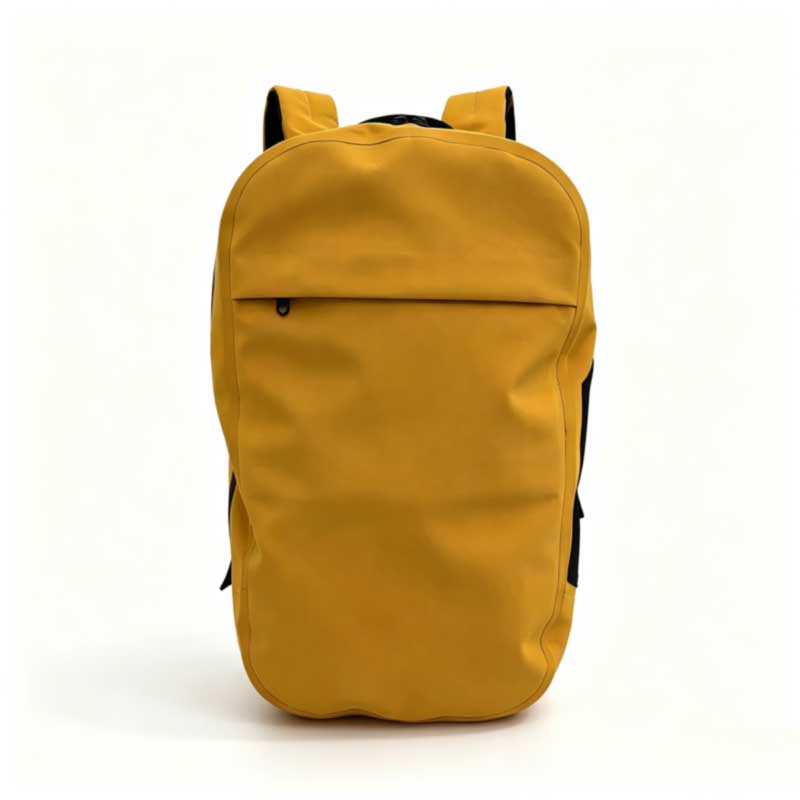 Sealock SL-E1176 16L slim water-resistant laptop backpack, front three-quarter view in yellow